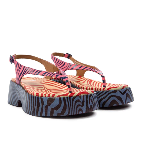 sandali infradito platform zebrate