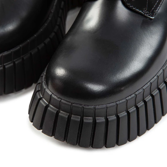 black leather PIX lace-up shoes