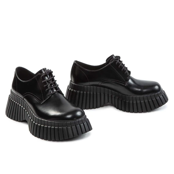 black leather PIX lace-up shoes