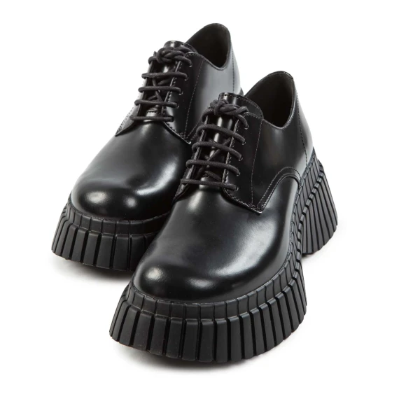 black leather PIX lace-up shoes