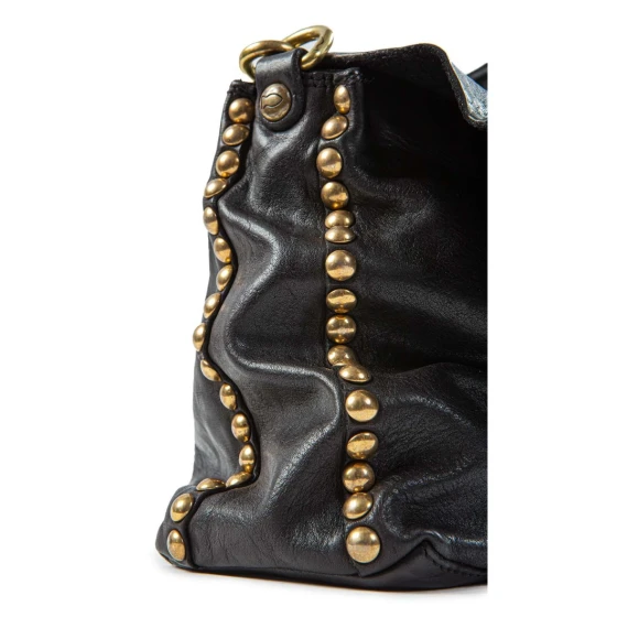 monospalla NADIA con borchie in pelle nera