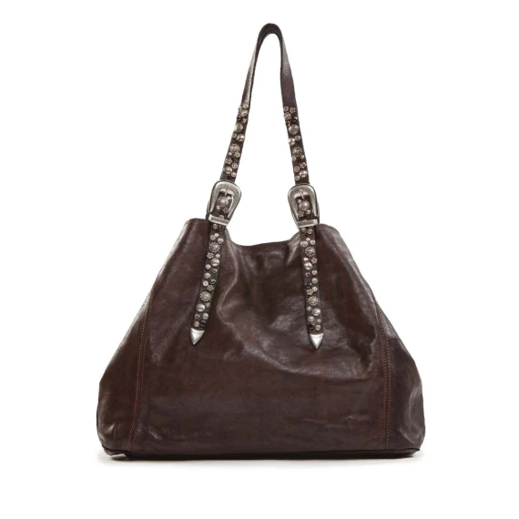 shopper LIDIA testa di moro con borchie e strass