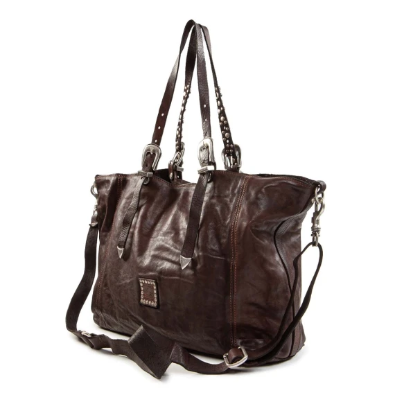 shopper LIDIA testa di moro con borchie e strass