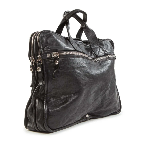 cartella NOCE in pelle nera