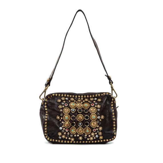 bauletto mini borchie testa di moro