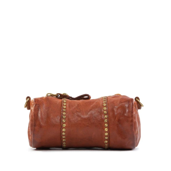 tracollina piccola in pelle cognac
