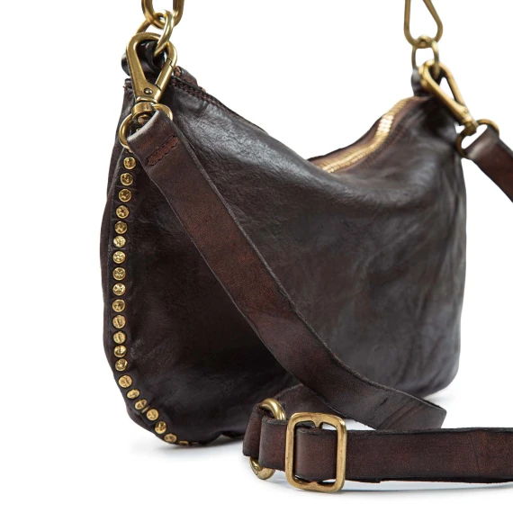 Borsa a spalla Teresa in pelle marrone scuro campomaggi
