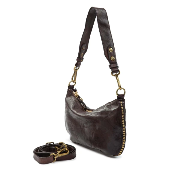 Borsa a spalla Teresa in pelle marrone scuro campomaggi