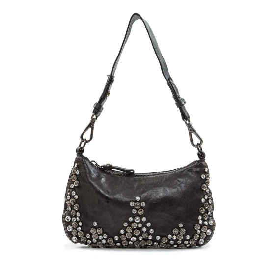 monospalla TERESA con borchie in pelle nera