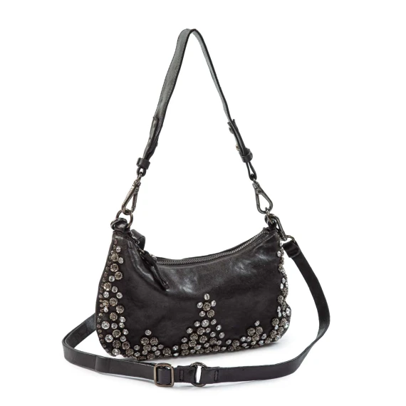 TERESA one-shoulder bag with black leather studs campomaggi