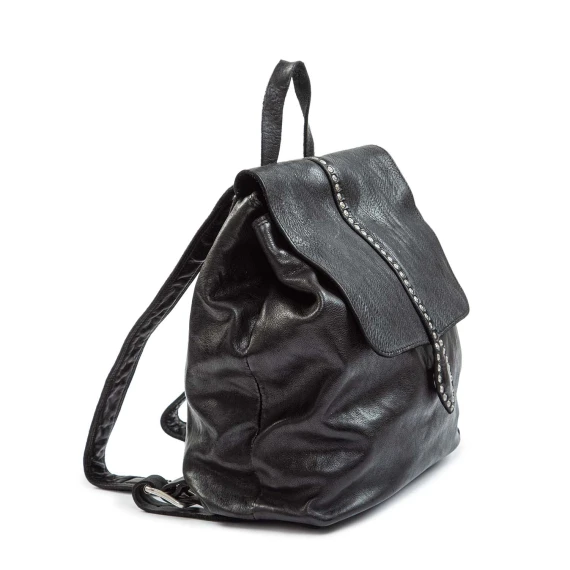 zaino CARLOTTA in pelle nera campomaggi