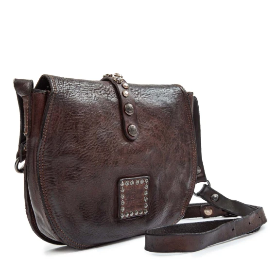 LINDA brown leather shoulder bag campomaggi