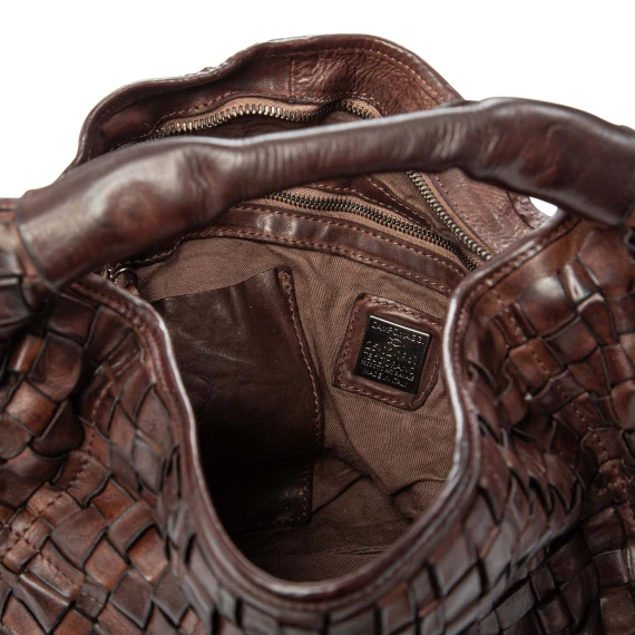 ATENA Large Brown Leather Shoulder Bag campomaggi