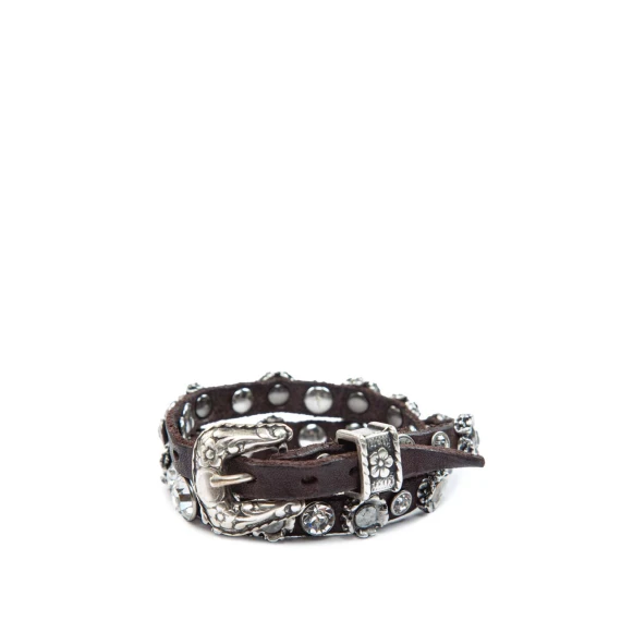 bracciale doppio giro in pelle marrone campomaggi