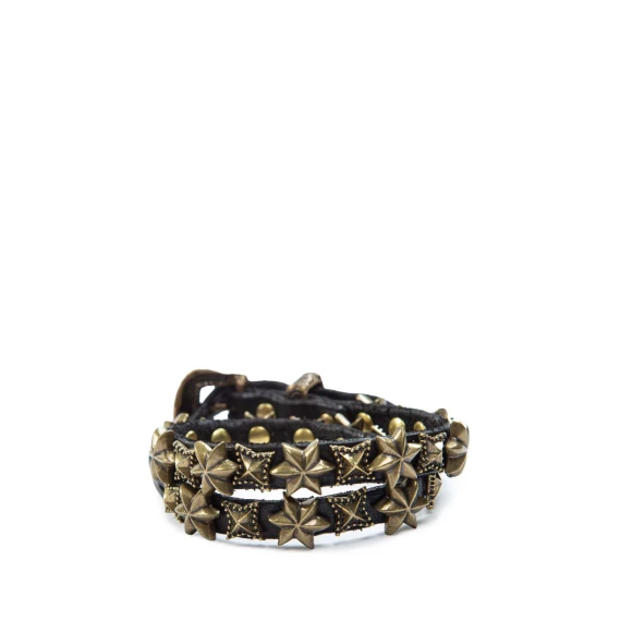 double-wrap bracelet with gold accents campomaggi