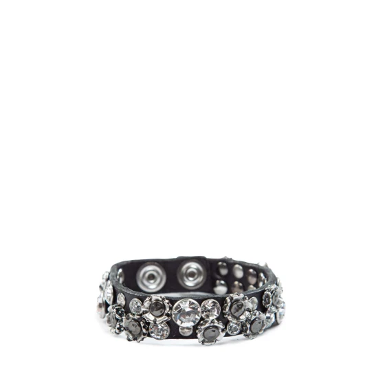 bracciale un giro in pelle nera campomaggi