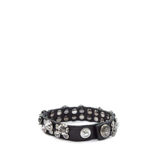 single-wrap black leather bracelet campomaggi