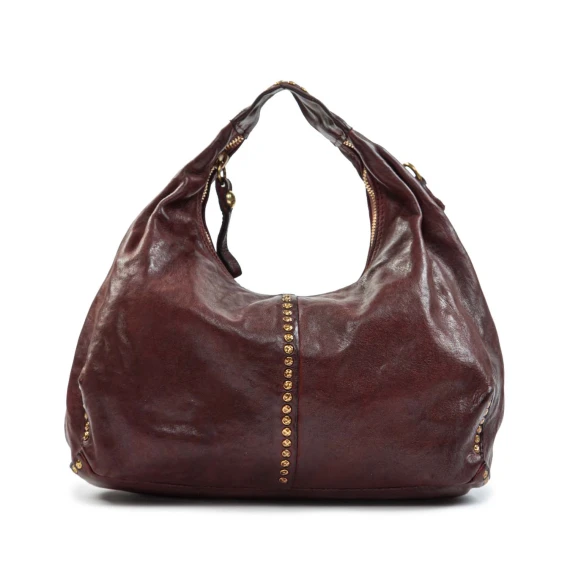 monospalla VILMA media in pelle bordeaux