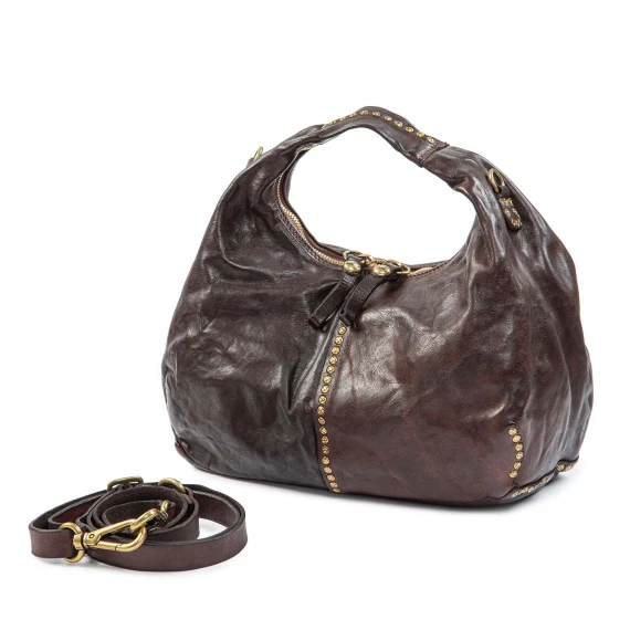 VILMA medium brown leather shoulder bag campomaggi