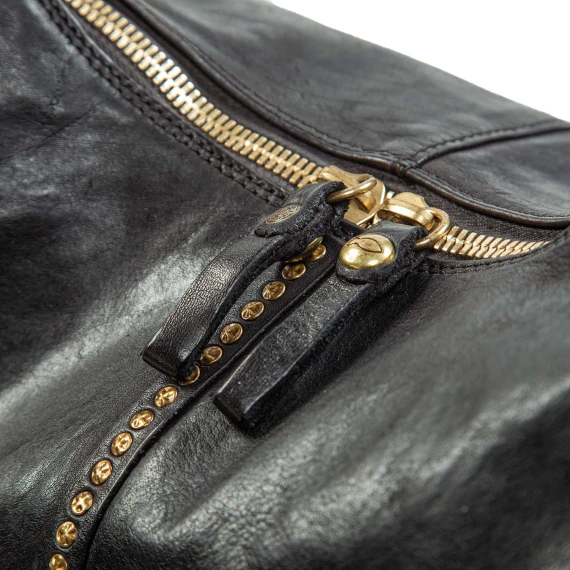 WANDA single-shoulder bag in black leather campomaggi