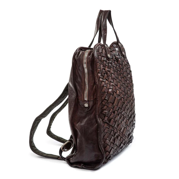 ABETE brown woven leather shopping bag campomaggi