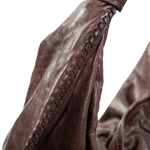 ATENA Large Single-Shoulder Bag, Smooth Brown Leather campomaggi