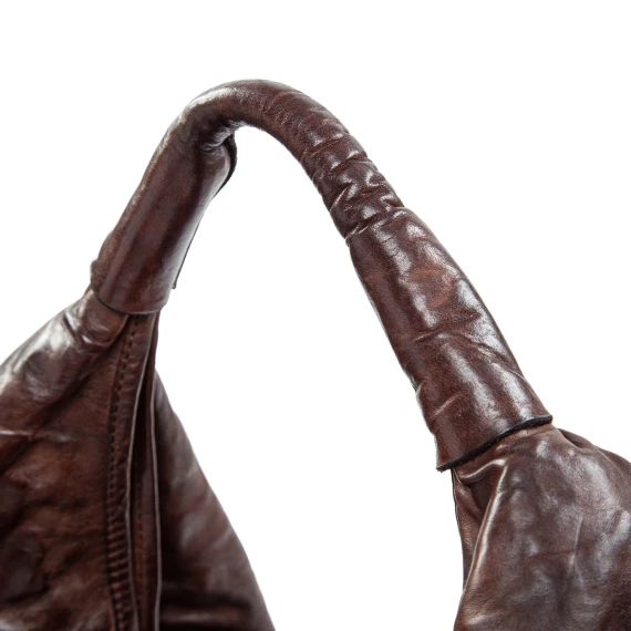 ATENA Large Single-Shoulder Bag, Smooth Brown Leather campomaggi
