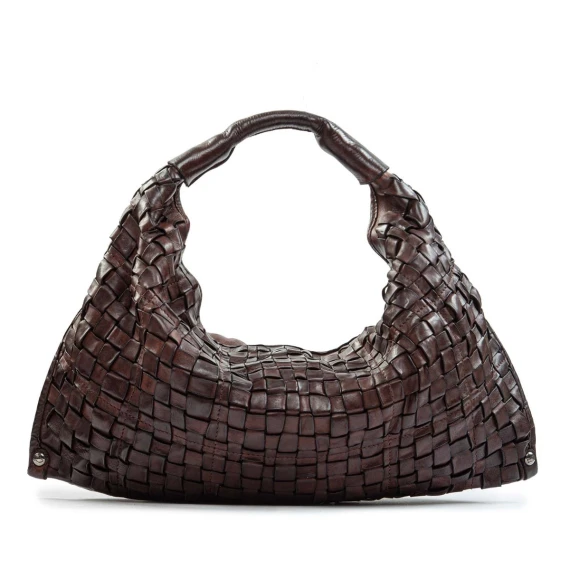 ATENA medium brown leather shoulder bag campomaggi