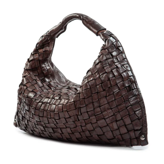 ATENA medium brown leather shoulder bag campomaggi