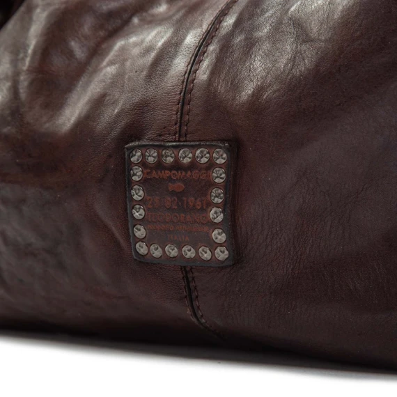 ATENA medium brown leather shoulder bag campomaggi