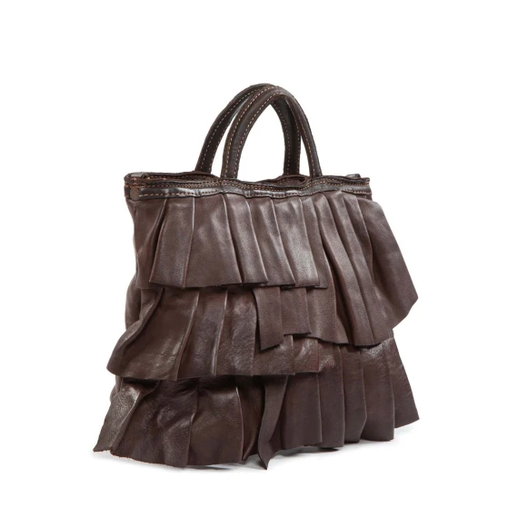 shopper piccola con rouches testa di moro