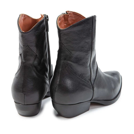 tronchetto texano in pelle nera