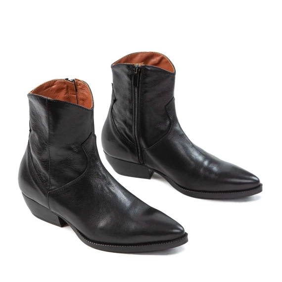 tronchetto texano in pelle nera