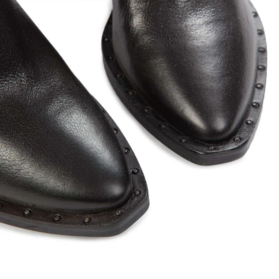 stivali texani in pelle nera