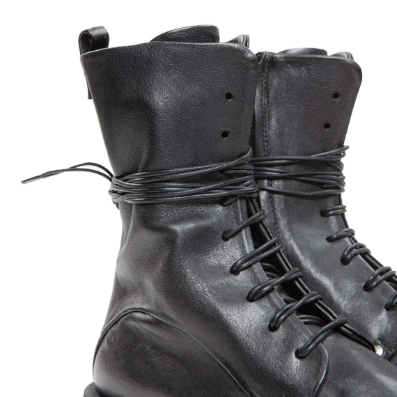 anfibi platform in pelle nera