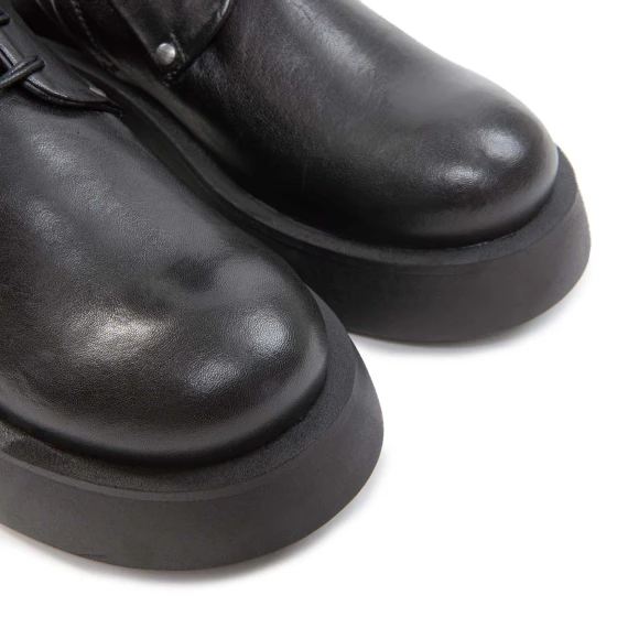 anfibi platform in pelle nera