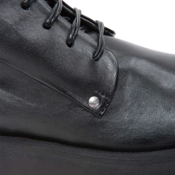 anfibi platform in pelle nera