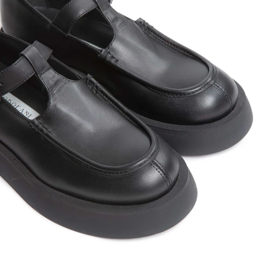 bebe platform in pelle nera