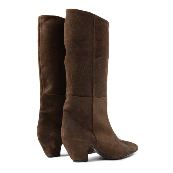 stivali a tubo in camoscio fango