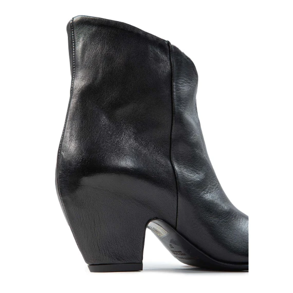 tronchetti con tacco inglobato in pelle nera