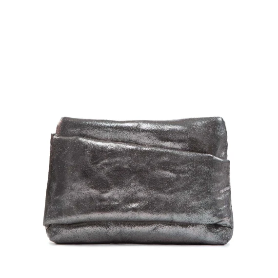 clutch TORA MINI in pelle grigio asfalt
