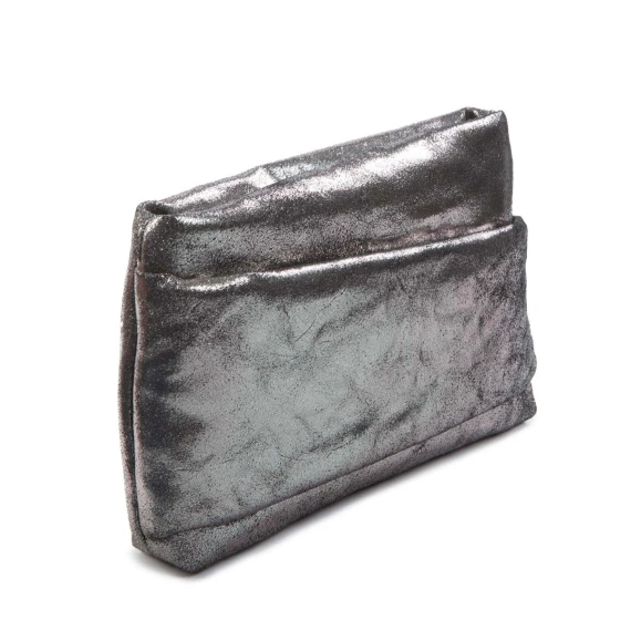 clutch TORA MINI in pelle grigio asfalt