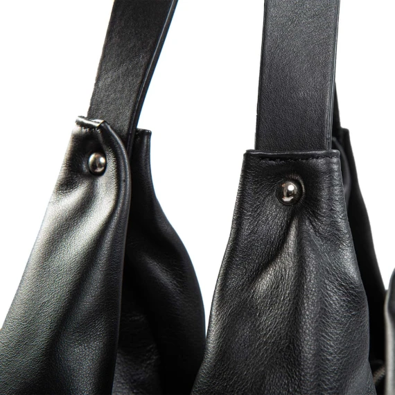 monospalla AMANDA in pelle nera