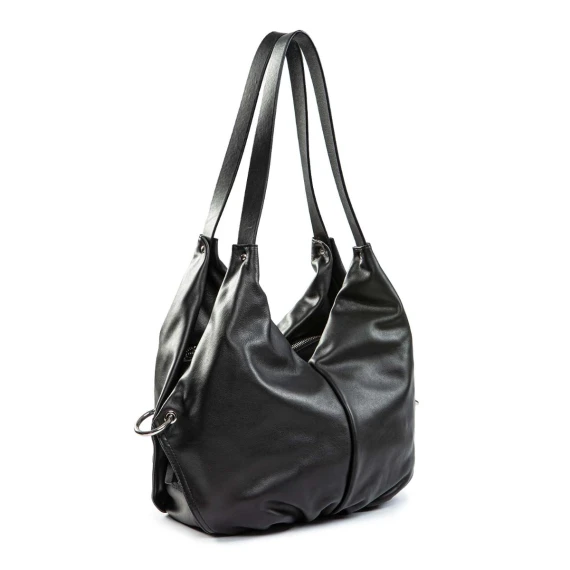 monospalla AMANDA in pelle nera