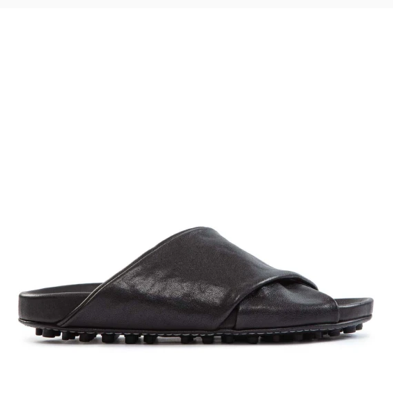 sabot incrocio in pelle nera