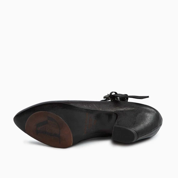 scarpe due fibbie in pelle nera