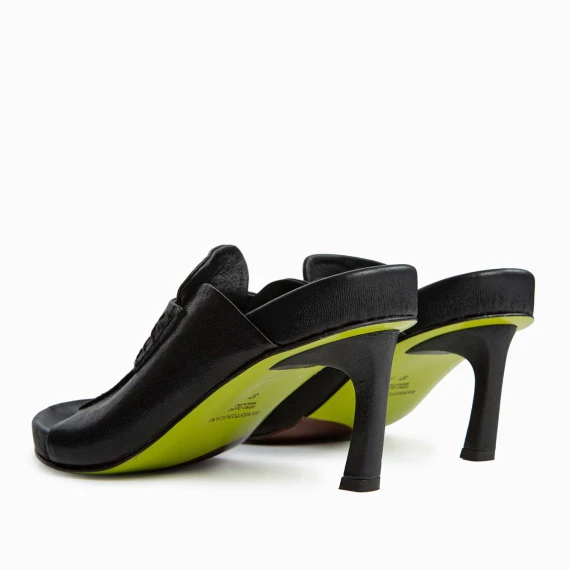 sabot fibbia in pelle nera
