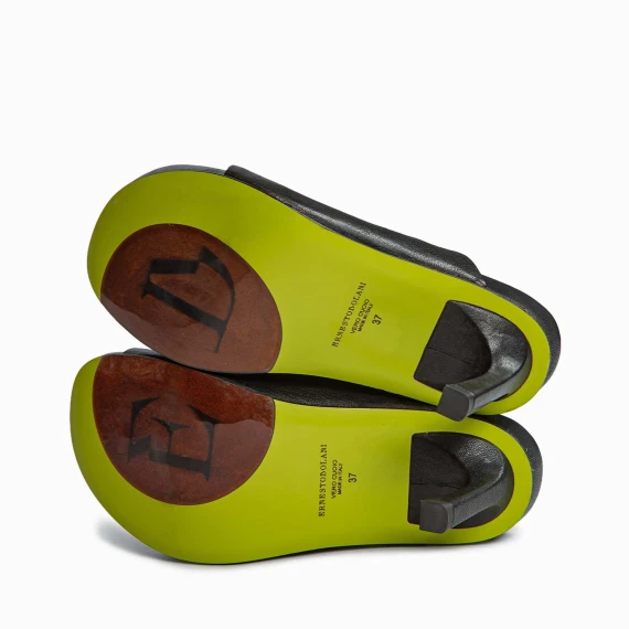 sabot fibbia in pelle nera