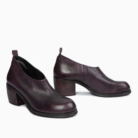 stivaletti in pelle viola