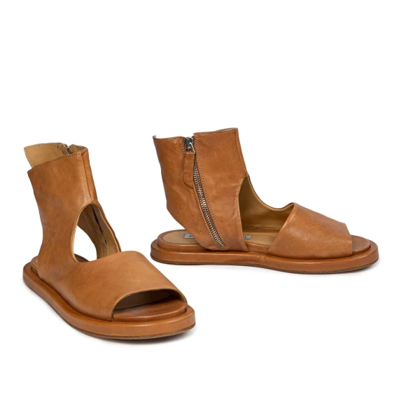 stivaletto cerchi in pelle cuoio